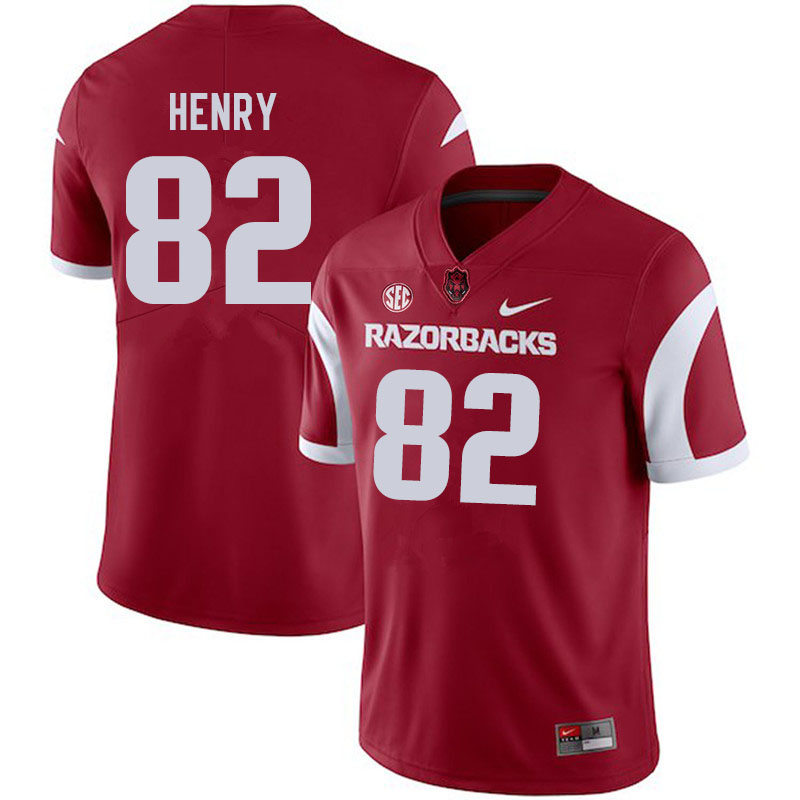 Men #82 Hudson Henry Arkansas Razorbacks College Football Jerseys Sale-Cardinal